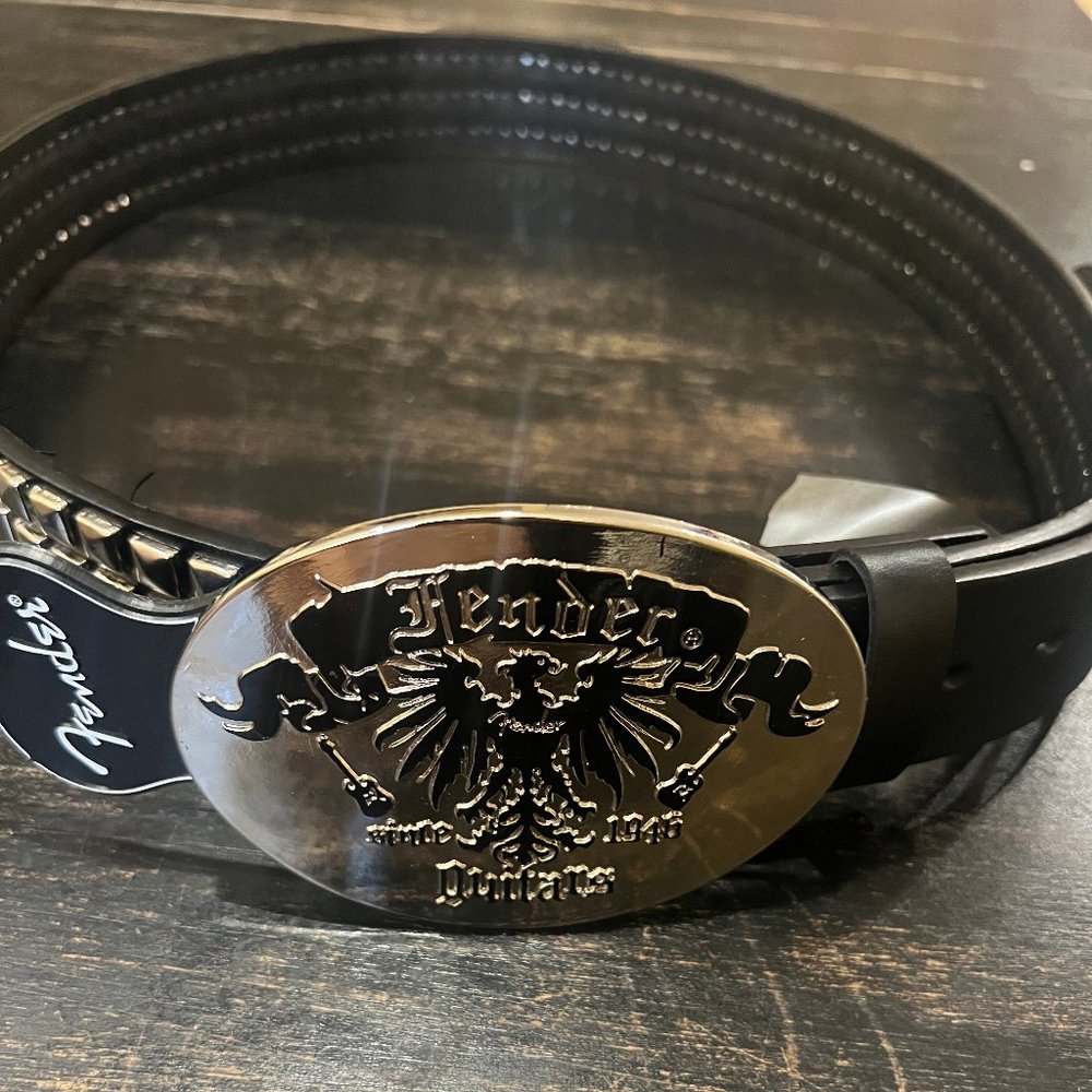 Fender Belt Buckle with Belt - Officially Licensed by Fender - New Belt & Buckle